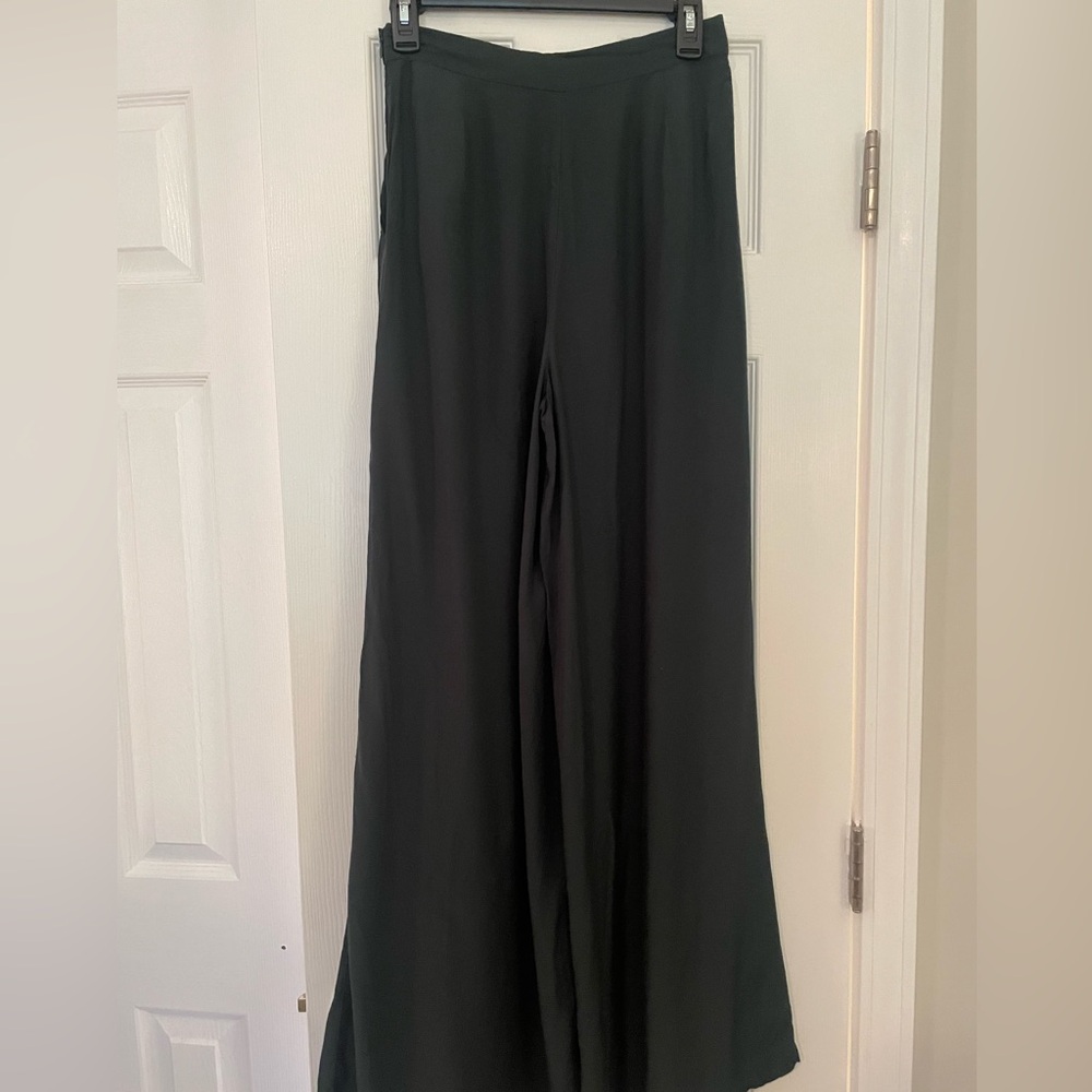 Wide Leg Palazzo Pant (dark green)